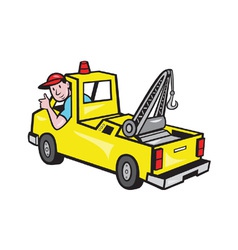 Tow Wrecker Truck Driver Thumbs Up vector image