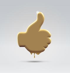 Golden melting like thumb hand vector image