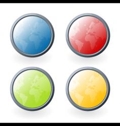World glossy buttons vector image