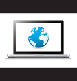 Modern laptop with world wide web vector image