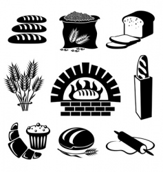 Bread icons vector image