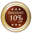 Ten Percent Discount Label vector image