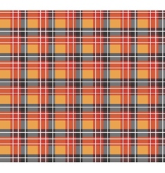 Orange plaid fabric vector image