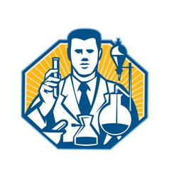 Scientist Lab Researcher Chemist Retro vector image