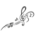 Clef music music notes vector image