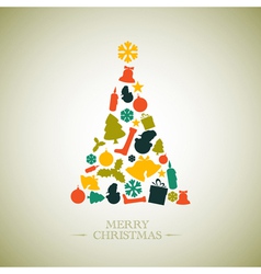 Vintage christmas tree vector image