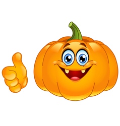 Thumb up pumpkin vector image