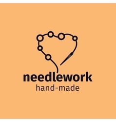 Needlework handmade logo design Needlework handmade logo design vector image