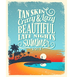 Retro Vintage Summer Poster Design with Typography vector image