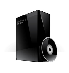 Black Glossy Package Box vector image