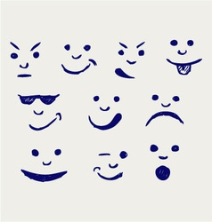 Set of smileys vector image