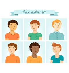 Male avatars set vector image