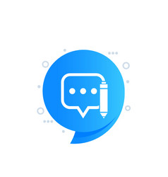 Comment new reply icon on white Royalty Free Vector Image
