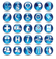 Glossy medical icons vector image