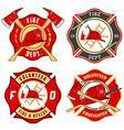 Set of fire department emblems and badges vector image