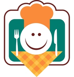Happy smiley chef face Happy smiley chef face vector image