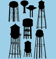 Water tower silhouettes vector image