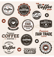 Vintage coffee labels vector image
