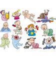 Cartoon babies and children vector image