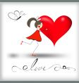 Girl with heart vector image