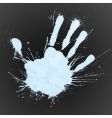 Technological blue splatter handprint vector image