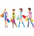 Shopping girls vector image