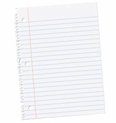 Sheet of notebook paper vector image