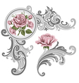 Corner piece ornament of roses vector image