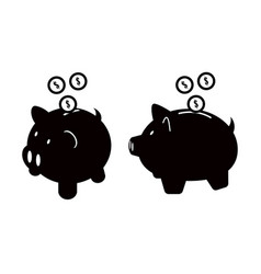 Piggy bank icons set isolated on white background vector image
