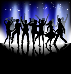 Several people are dancing silhouette vector image