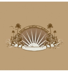 Tropical ocean coast vector image