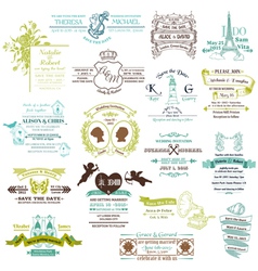 Wedding Vintage Invitation Collection vector image