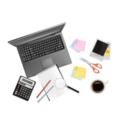Notebook and office supplies vector image