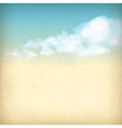Vintage sky clouds old paper textured background vector image