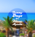 Summer vacation type design vector image