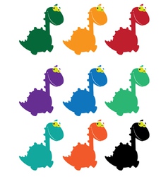 Cute dino cartoon colored vector image
