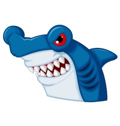 Hammerhead shark mascot cartoon character vector image