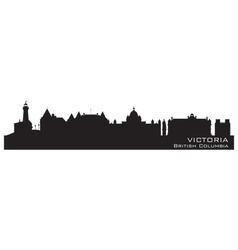 Victoria Canada skyline Detailed silhouette vector image