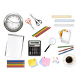 Calculator and office supplies vector image