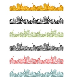 City sketch seamless background for your design vector image