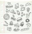 Food doodle vector image