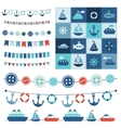 Sea theme garland and patchwork vector image