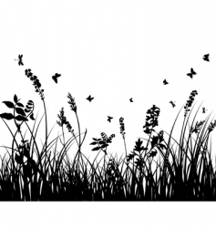 Meadow silhouettes vector image