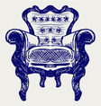 Wooden chair upholstered in leather vector image