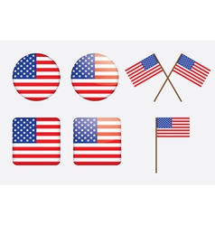Badges with United States flag vector image
