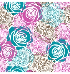 Color rose pattern vector image