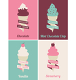 Ice Cream Cards Set vector image