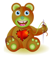 Bear toy with heart vector image