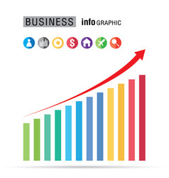 Business bar percentage chart infographic set on vector image