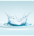 Transparent realistic water splash vector image